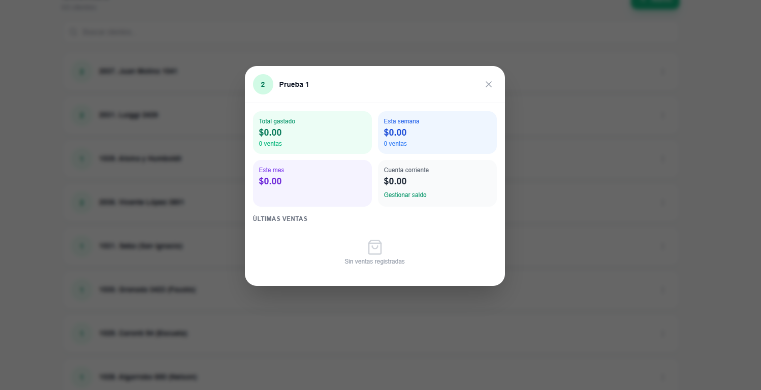 Módulo de clientes MiPOS - registro de ventas, cuenta corriente y datos de facturación